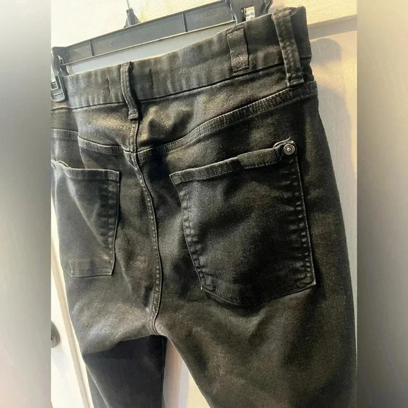 7 for all mankind ; B(AIR) HIGH WAIST ANKLE SKINNY IN COATED BLACK - Picture 9 of 11